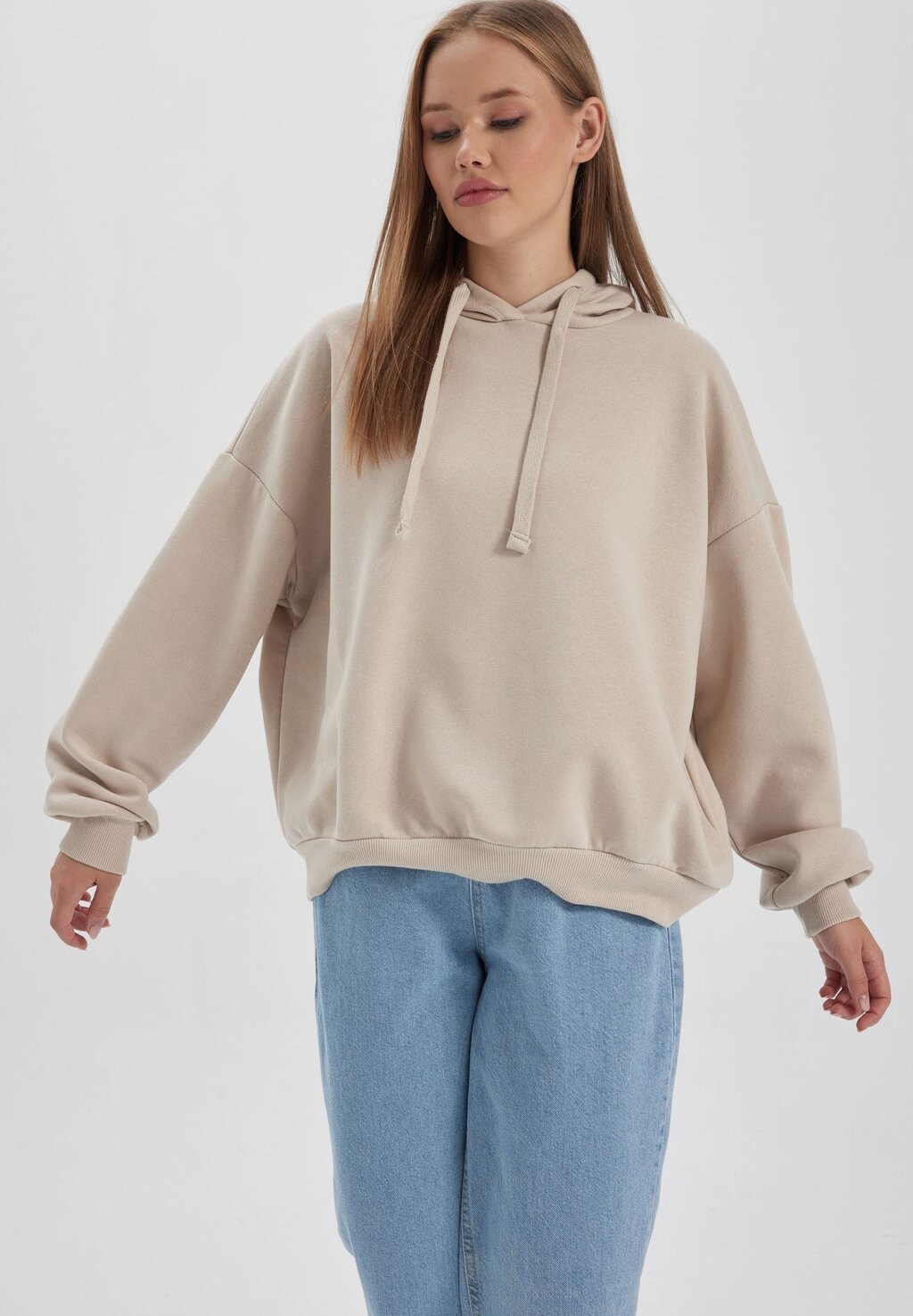 

Толстовка Loose Fit DeFacto, бежевый
