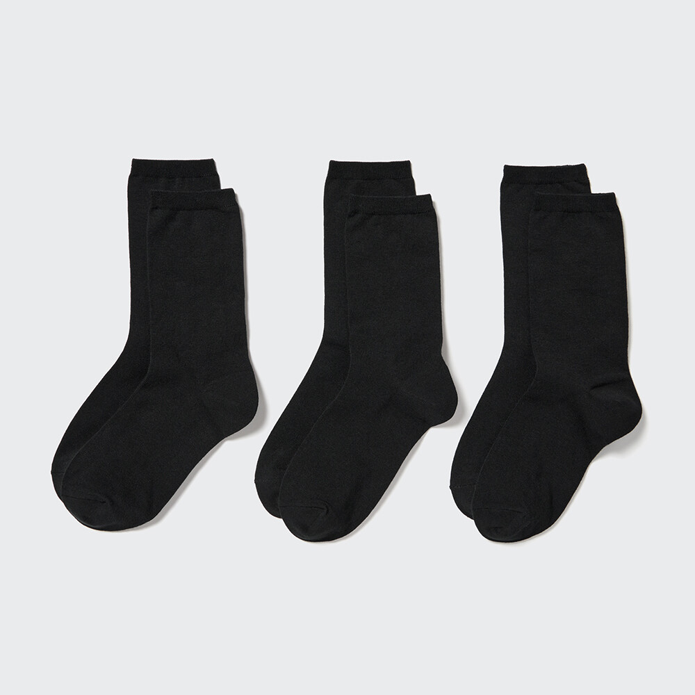 

Женские носки Uniqlo классические 3 пары, черный