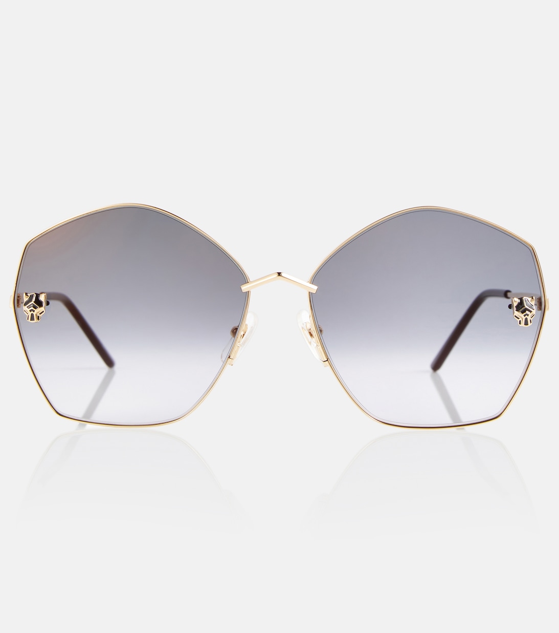 цена Большие солнцезащитные очки Panthère de Cartier Cartier, серый