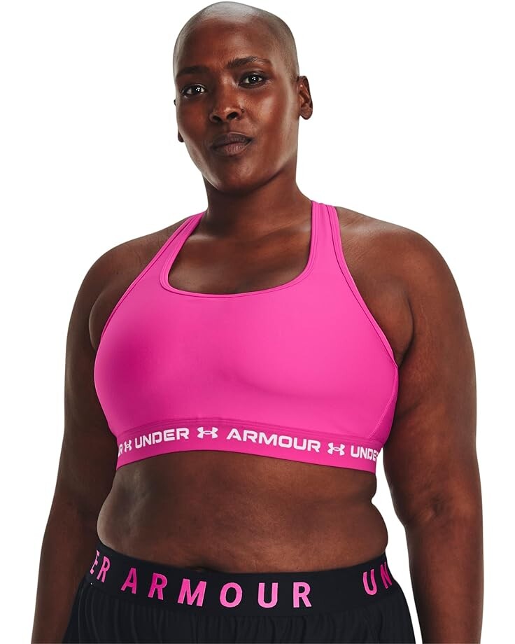 

Бюстгальтер Under Armour Plus Size Cross-Back Mid, цвет Rebel Pink/White
