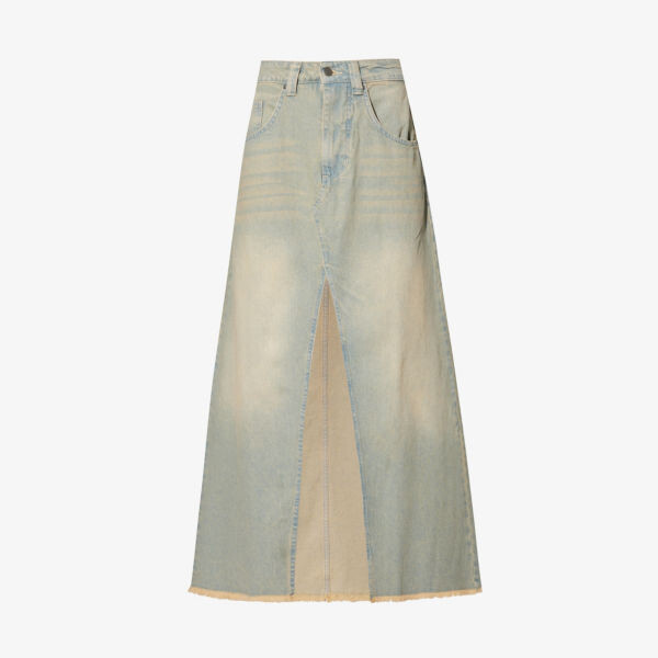 

Джинсовая юбка макси Colossus с потертостями Jaded London, цвет light wash