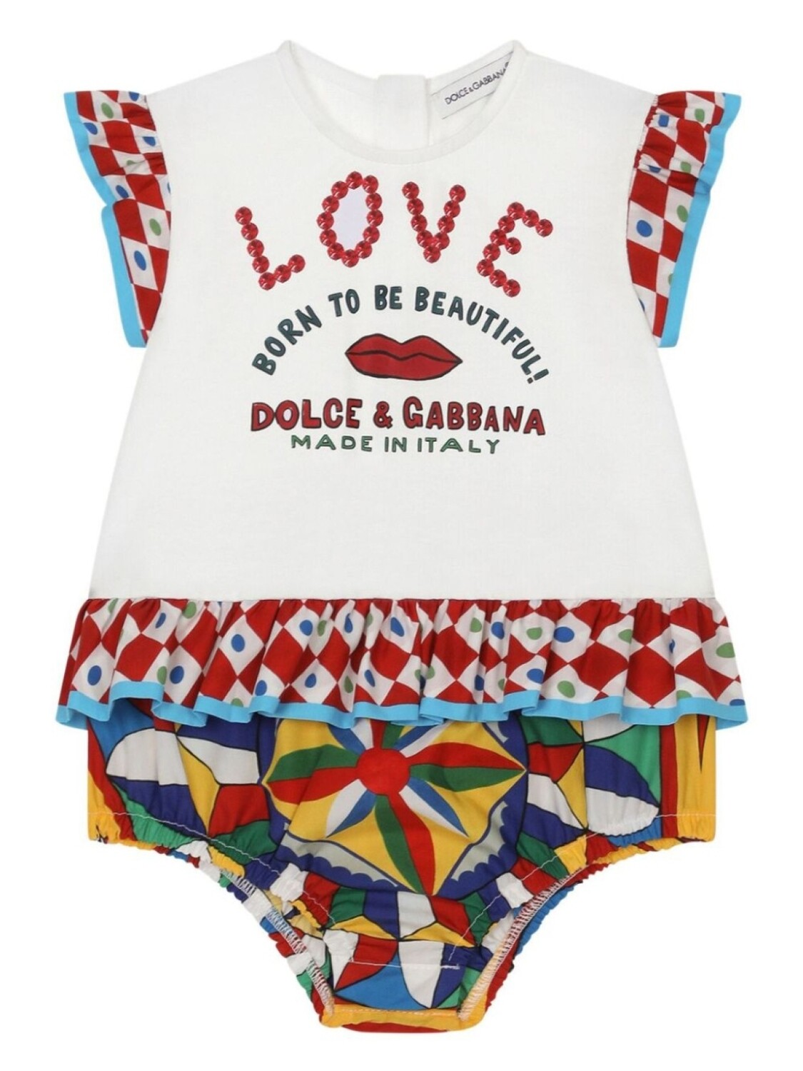 

Dolce & Gabbana комбинезон с логотипом и сборками, белый