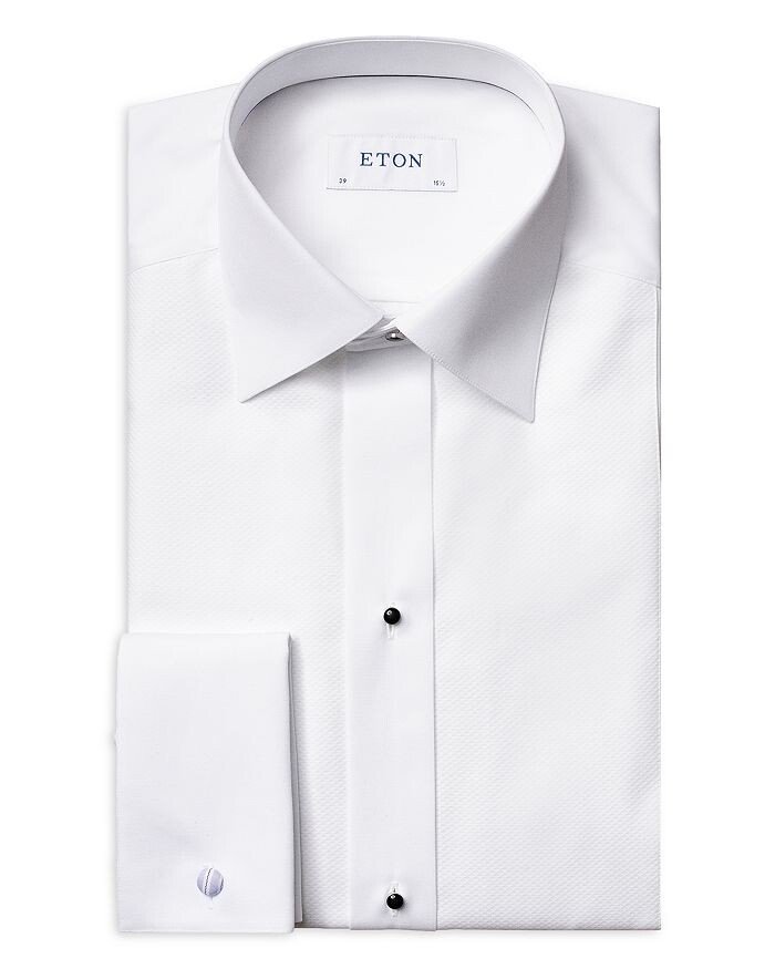 

Белая деловая рубашка из пике классического кроя Eton, белый