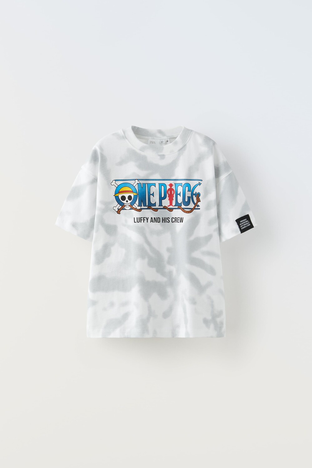 

One piece футболка Zara, белый / серый