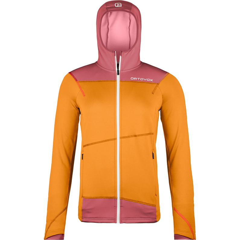 Женская флисовая легкая куртка с капюшоном Ortovox, оранжевый