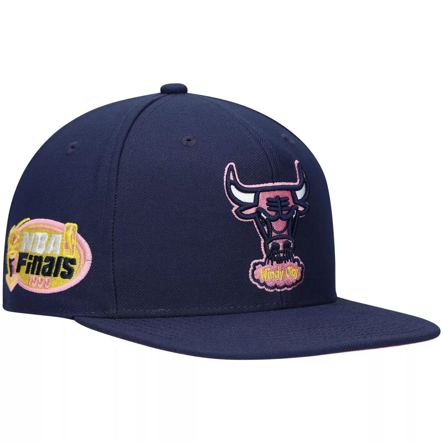 

Мужская облегающая шляпа темно-синего цвета Mitchell & Ness Chicago Bulls 1998 NBA Finals Burnt Sunrise