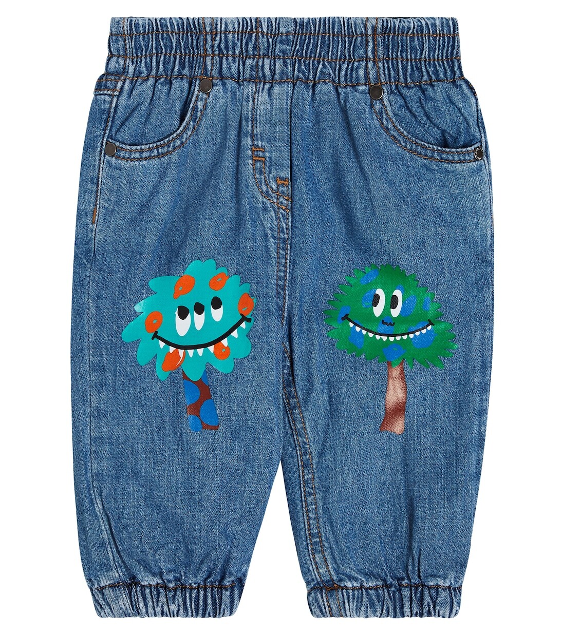

Детские джинсы с принтом Stella Mccartney Kids, синий
