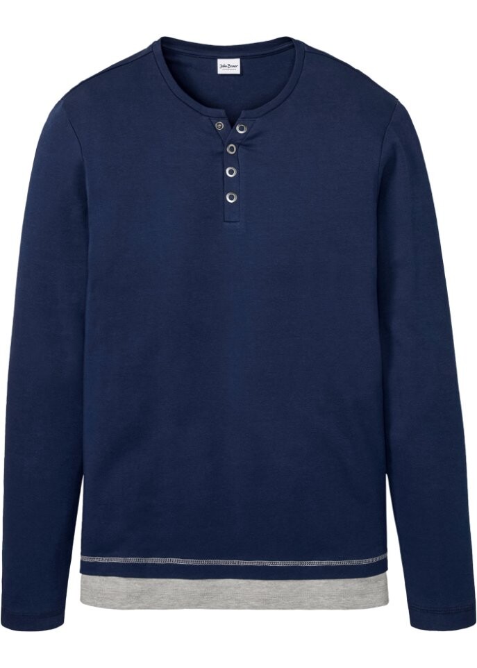 

Рубашка с длинными рукавами 2-в-1 из натурального хлопка John Baner Jeanswear, синий