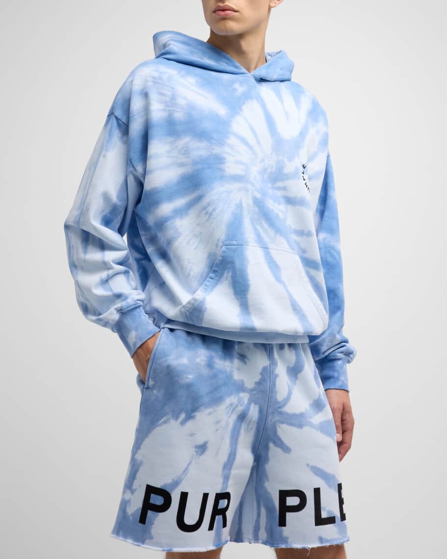 

Мужская толстовка оверсайз из ткани Tie-Dye из ткани френч терри PURPLE, Синий