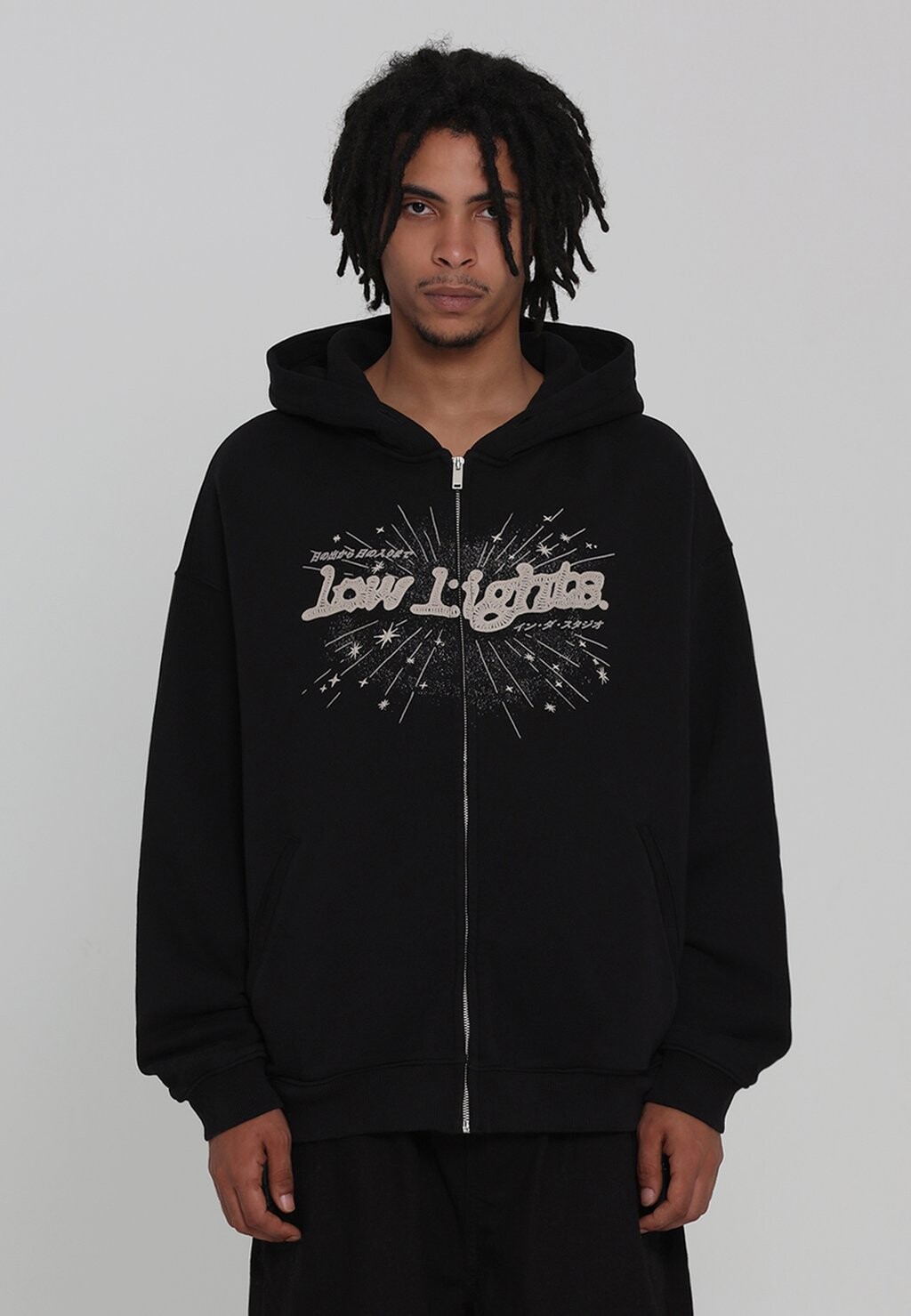 

Толстовка с кремальерой LOW LIGHTS STUDIOS HANABI ZIP HOODIE UNISEX, черный