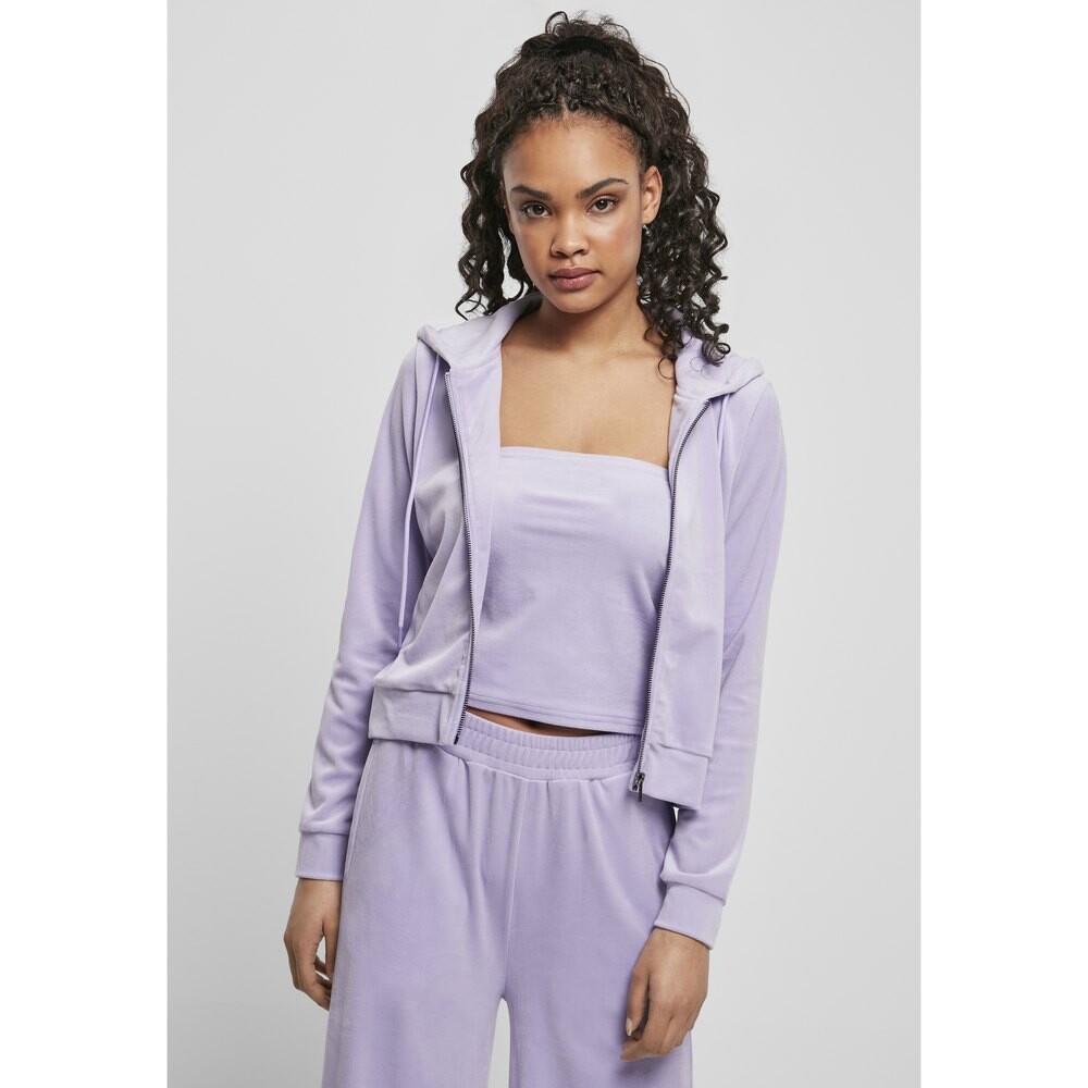 

Толстовка Urban Classics Velvet Zip Big, фиолетовый