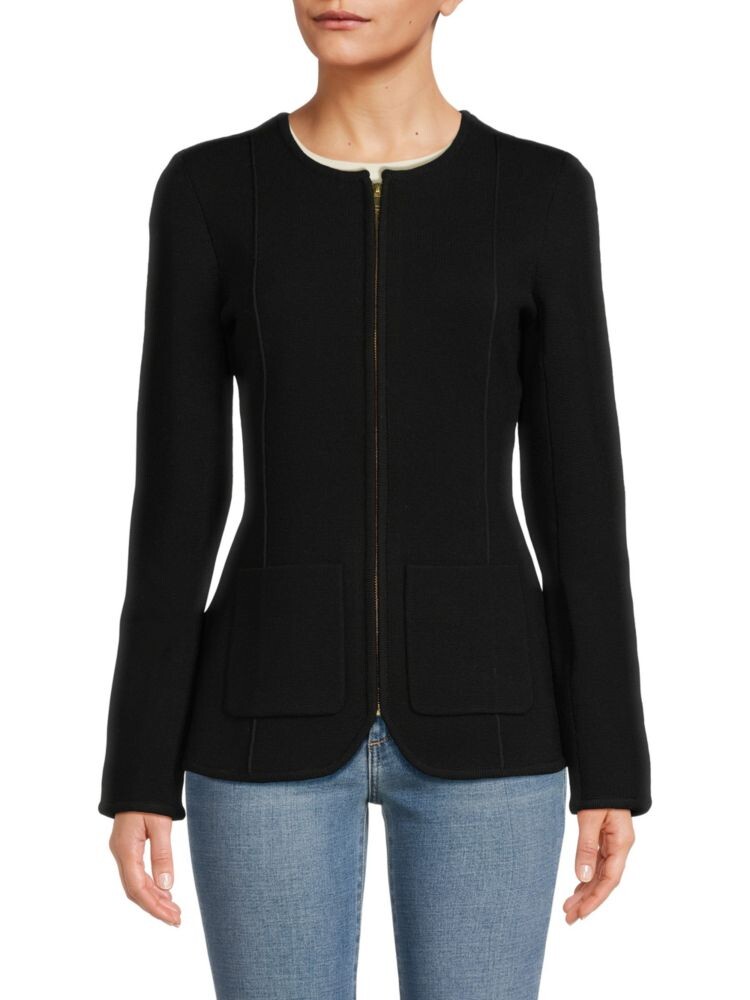 

Куртка без воротника из мериносовой шерсти Miano Sonia Rykiel, черный