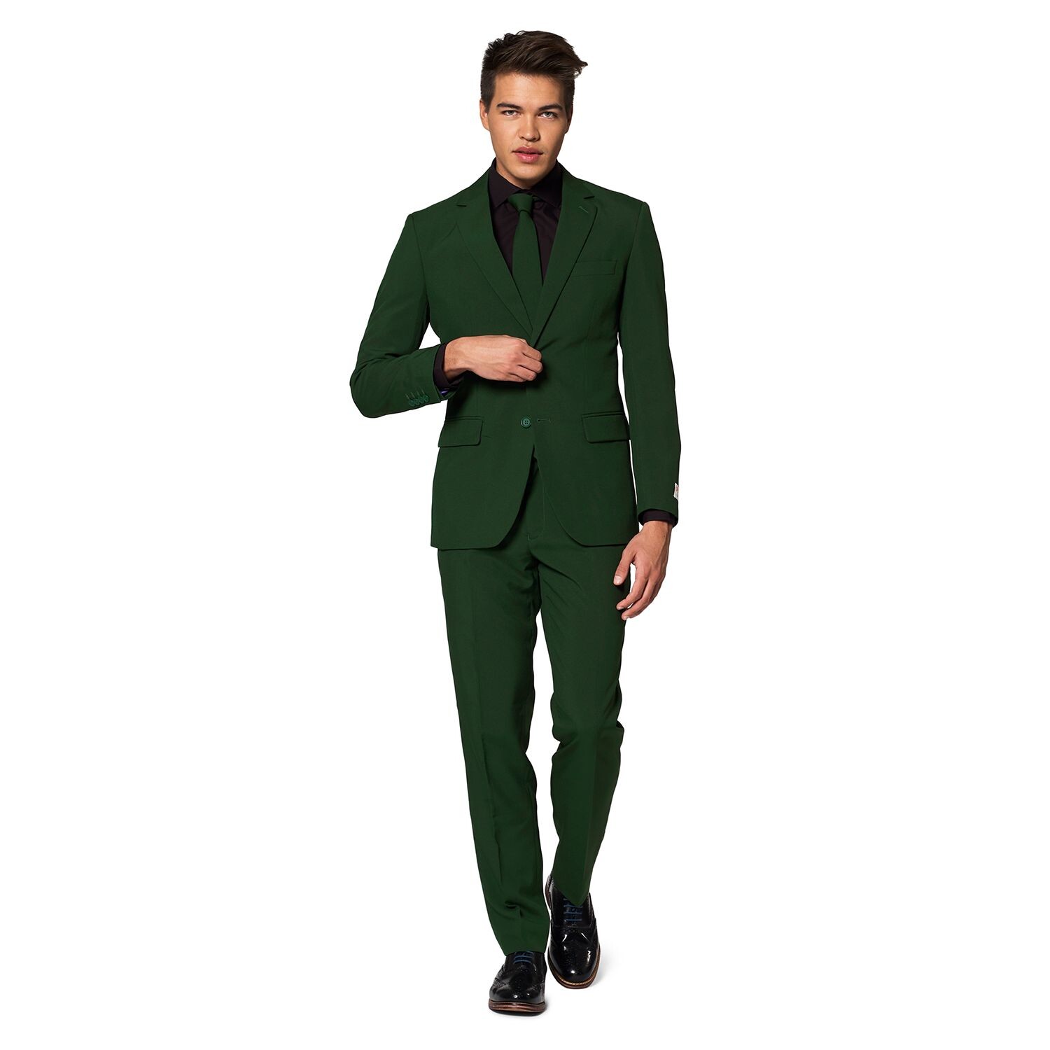 

Мужской однотонный костюм и галстук Slim Fit OppoSuits, темно-зеленый