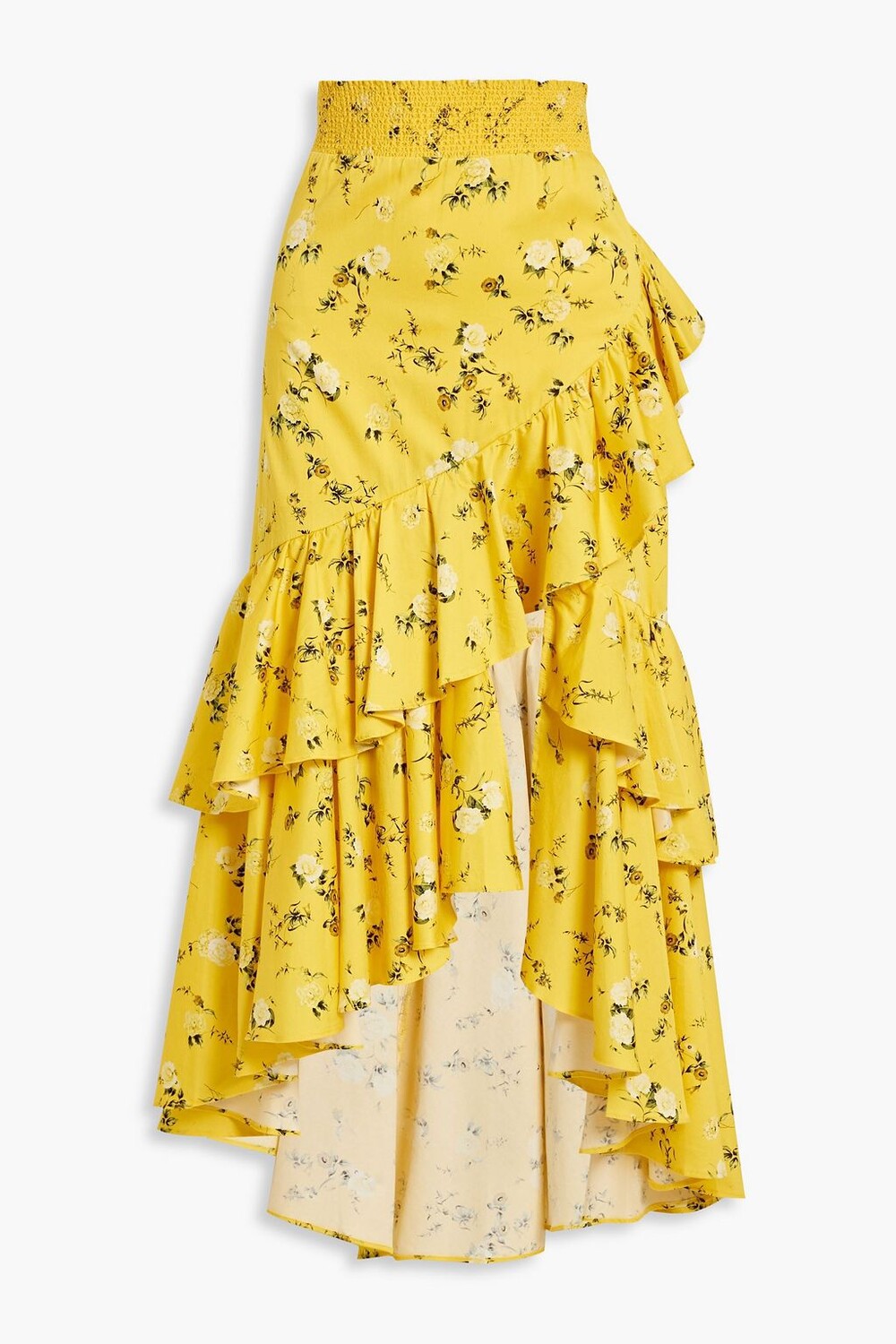 

Юбка миди Cristina из поплина с цветочным принтом и запахом ALICE + OLIVIA, желтый
