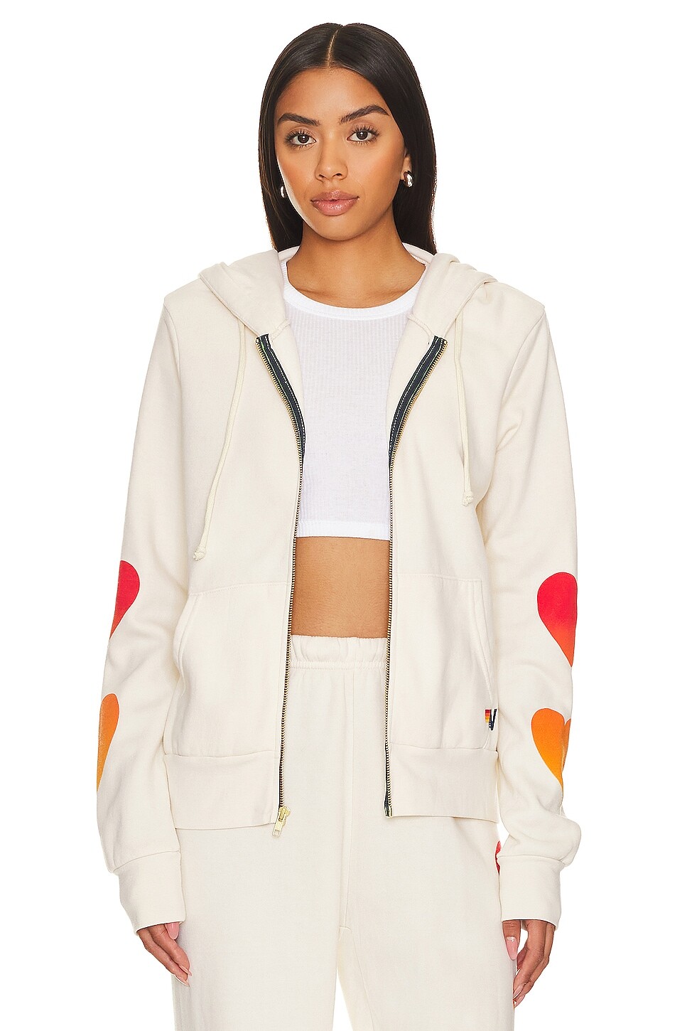 

Толстовка Aviator Nation Heart Fade 4 Zip, цвет Vintage White