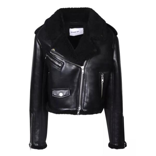 

Куртка grained faux leather jacket Stand Studio, черный