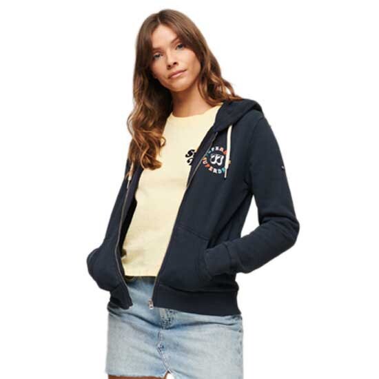 

Толстовка Superdry Vintage Rainbow Standard Full Zip, синий
