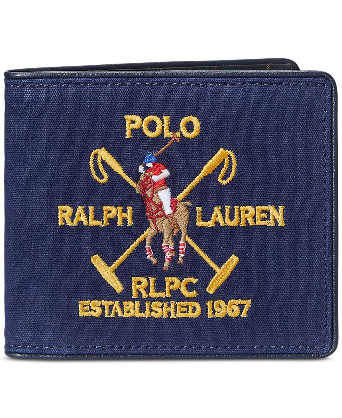 

Мужской кошелек-складной кошелек из ткани и кожи с гербом Polo Ralph Lauren