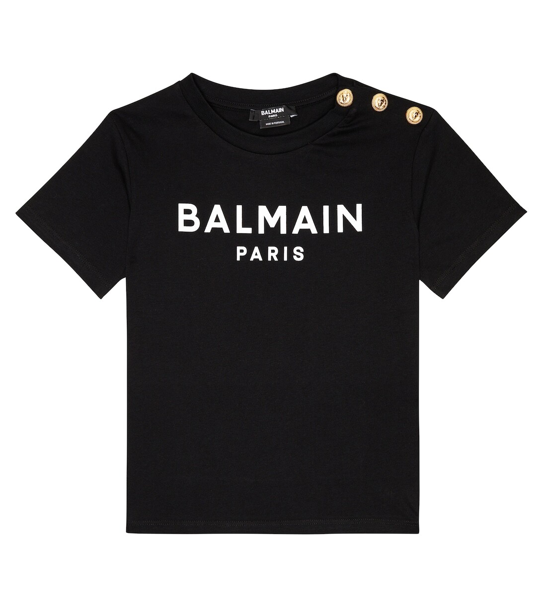 

Хлопковая футболка с логотипом Balmain, черный
