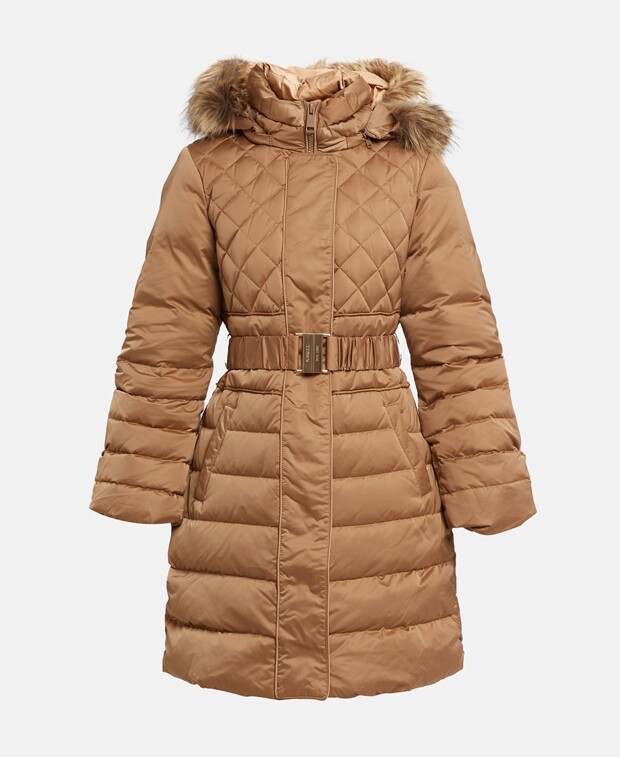 

Мягкое пуховое пальто Guess, песочный