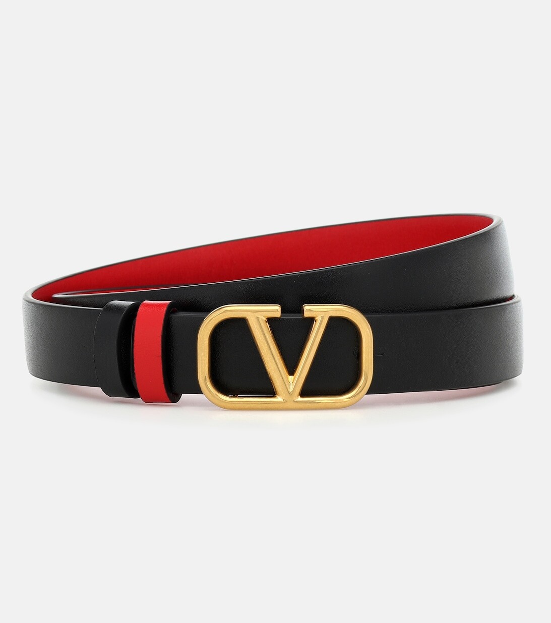 

Двусторонний кожаный ремень Valentino Garavani VLogo Valentino Garavani, черный