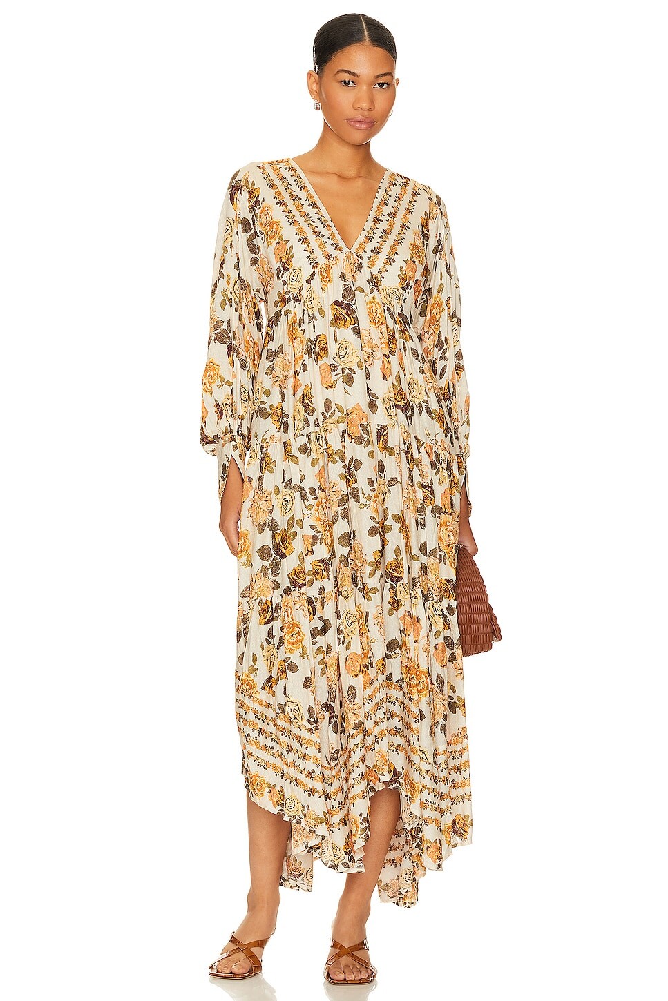 

Платье макси Free People Rows Of Roses, цвет Ivory Combo