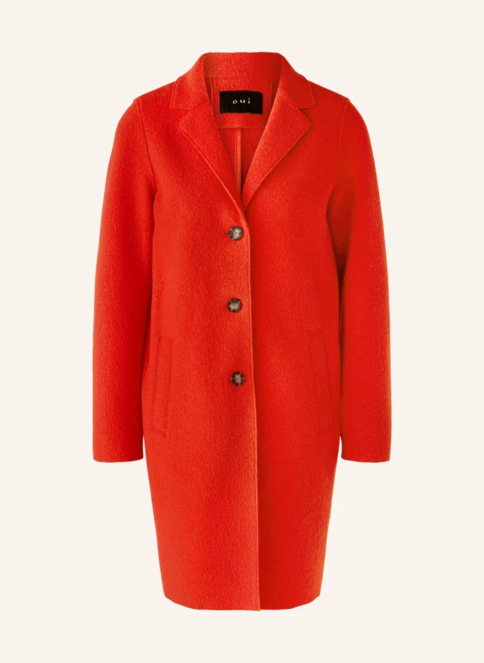 Шерстяное пальто Oui, красный