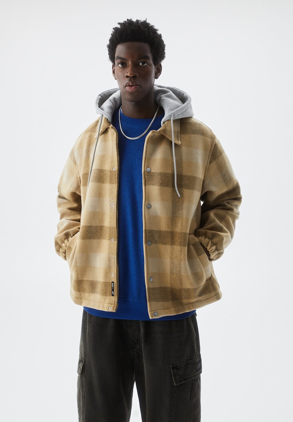 

Куртка межсезонная Felt Texture PULL&BEAR, цвет mustard yellow