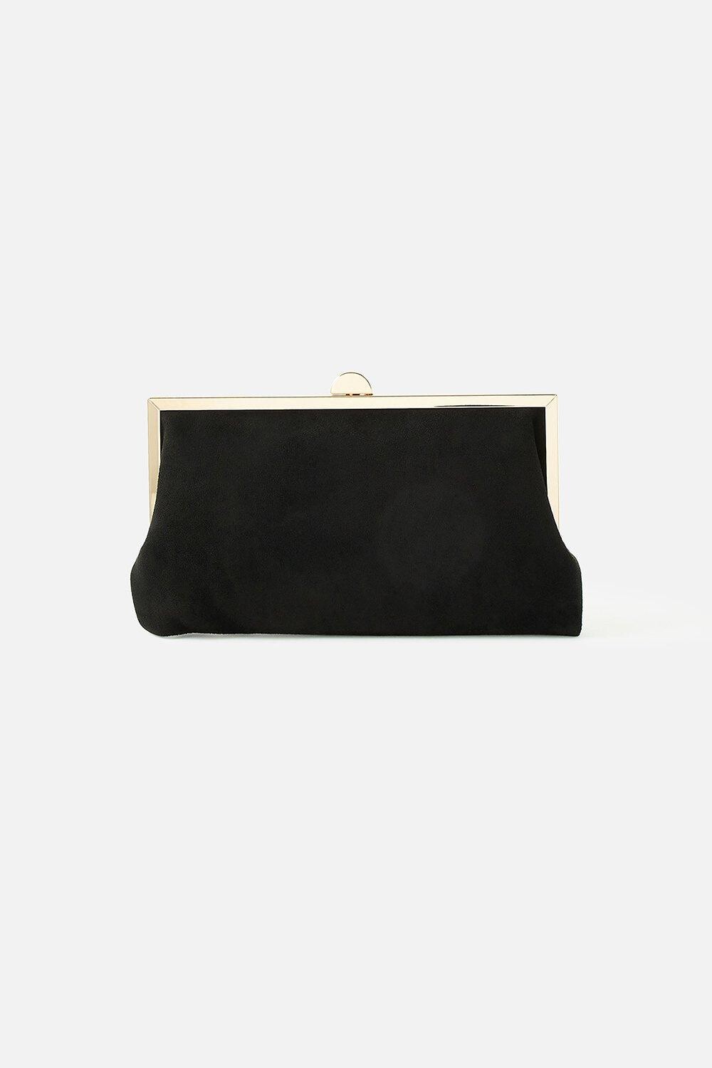 

Замшевый клатч в рамке с зажимом Accessorize, черный