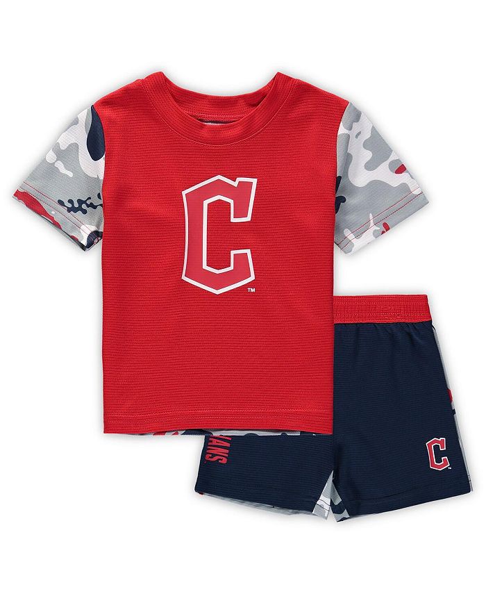 Красно-темно-синий комплект из футболки и шорт Cleveland Guardians Pinch Hitter для новорожденных Outerstuff, красный