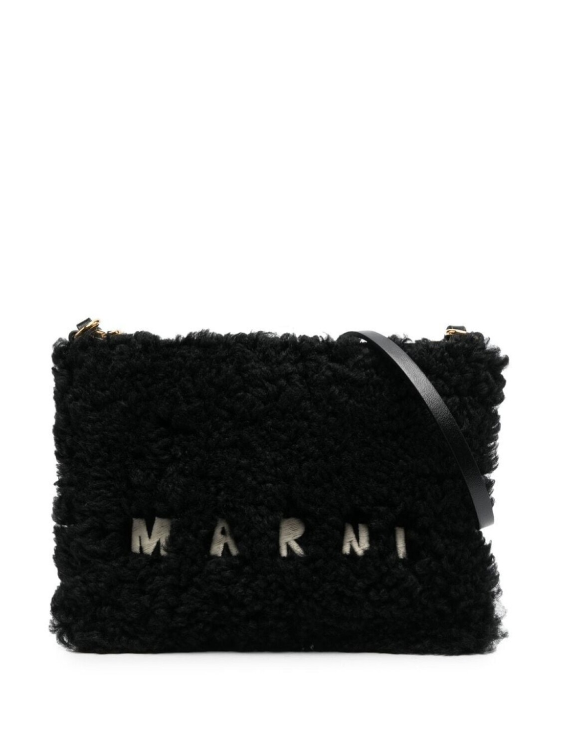 

Marni сумка через плечо с мехом ягненка, черный