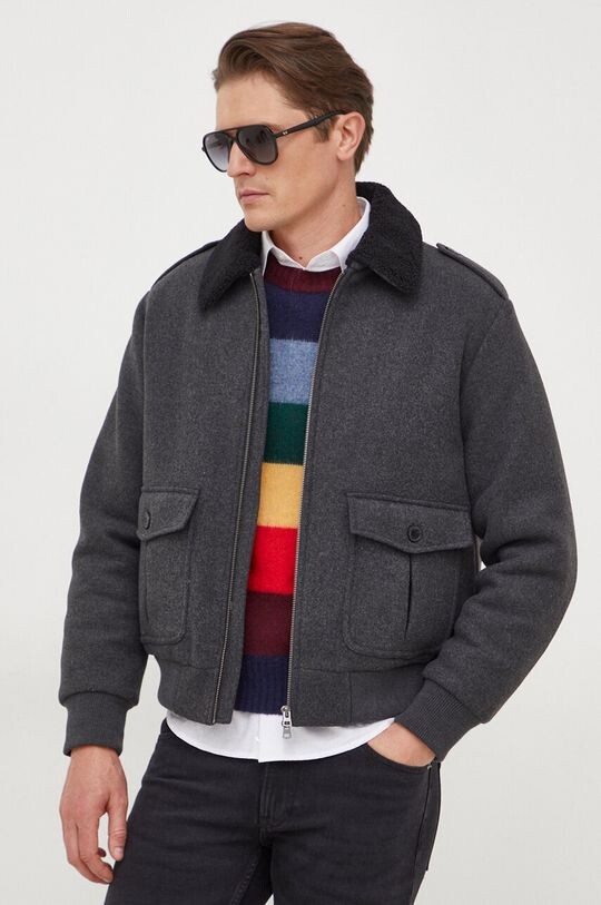 

Куртка из смесовой шерсти United Colors of Benetton, серый