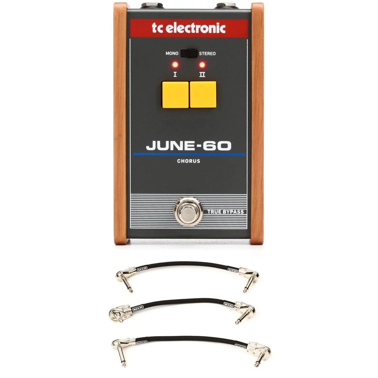 

Винтажная аналоговая педаль хоруса TC Electronic June-60 с 3 патч-кабелями