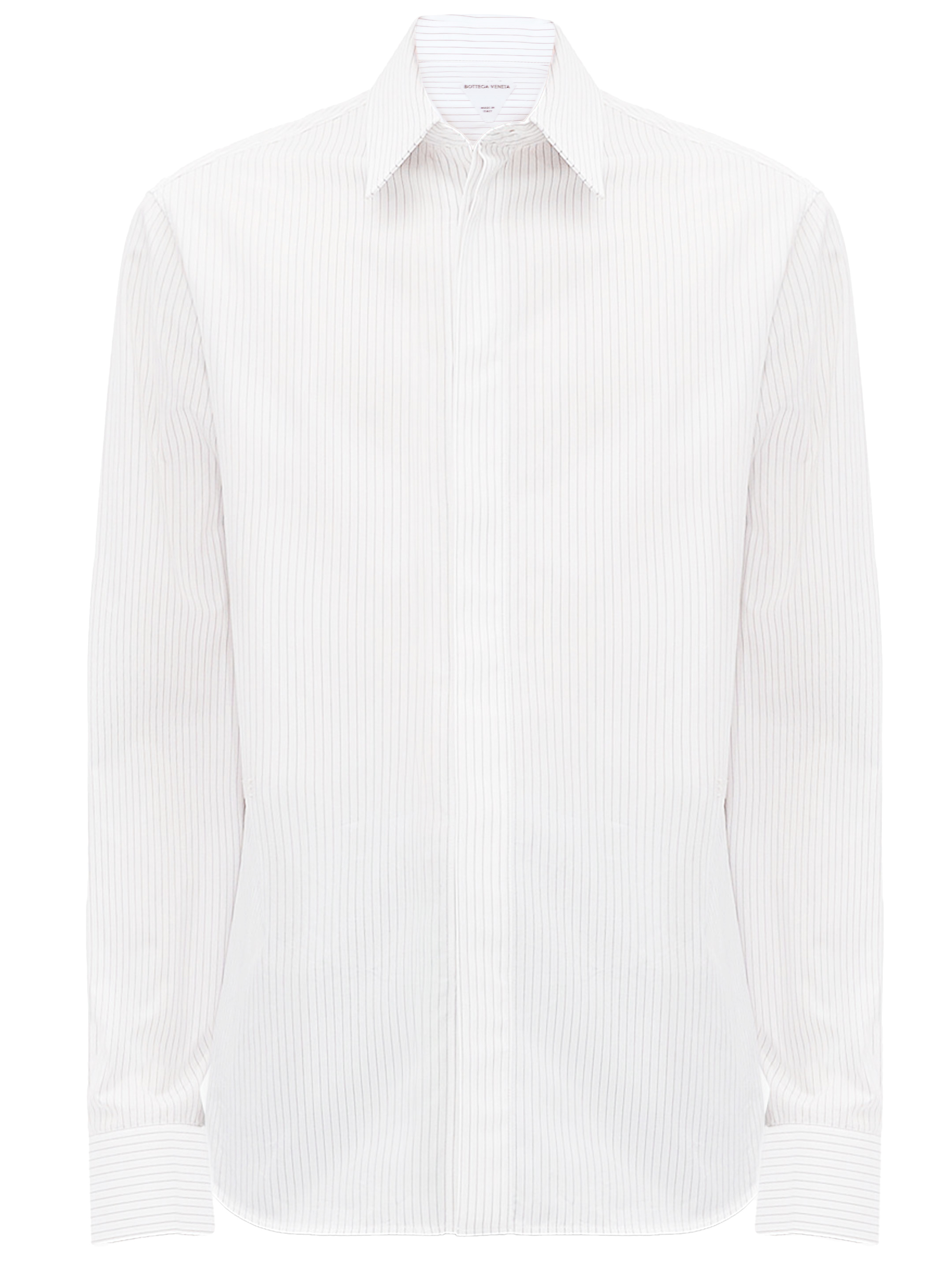 цена Рубашка Bottega Veneta Pinstriped cotton, белый
