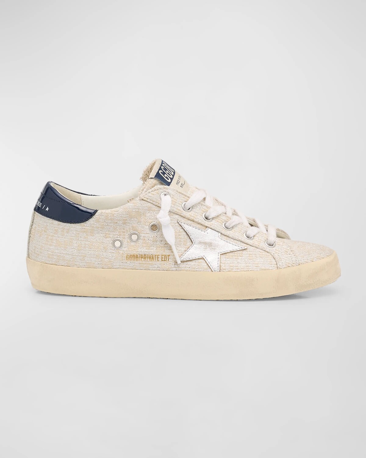 

Жаккардовые низкие кеды Super Star Golden Goose, цвет Creamsilverblack
