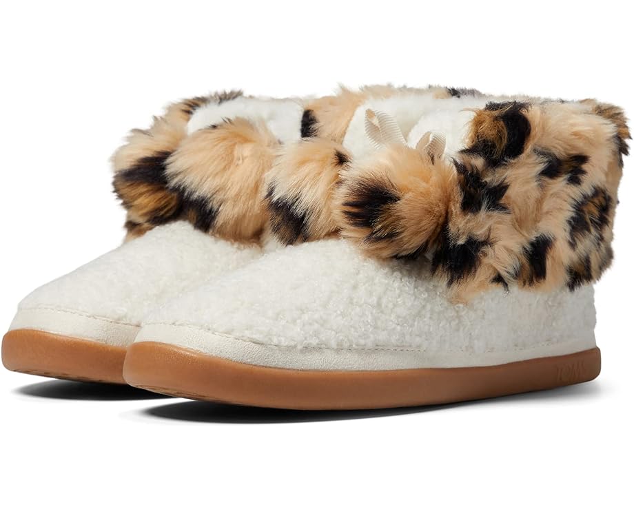 домашняя обувь toms ezra цвет dark natural cheetah faux fur pom pom Домашняя обувь TOMS Celeste, цвет Natural Faux Shearling/Cheetah