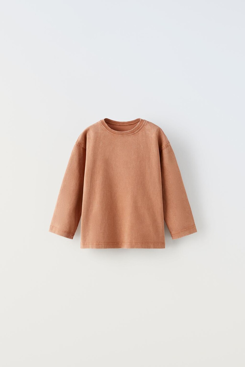 

Футболка с вытяженным эффектом ZARA, терракота