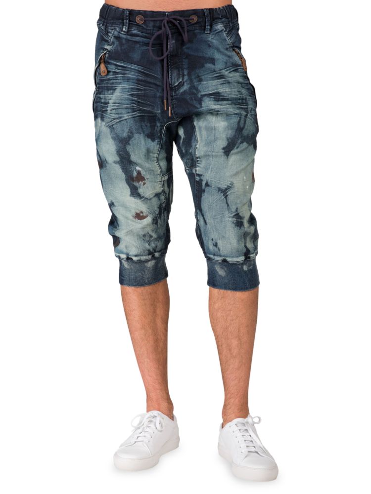 Джинсовые шорты свободного кроя с отбеливающим эффектом Level 7 Jeans, цвет Striker Blue