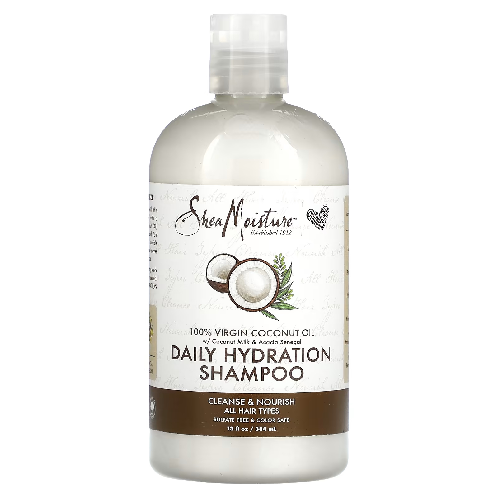 

SheaMoisture, 100% кокосовое масло первого отжима, шампунь для ежедневного увлажнения, для всех типов волос, 13 жидких унций (384 мл)