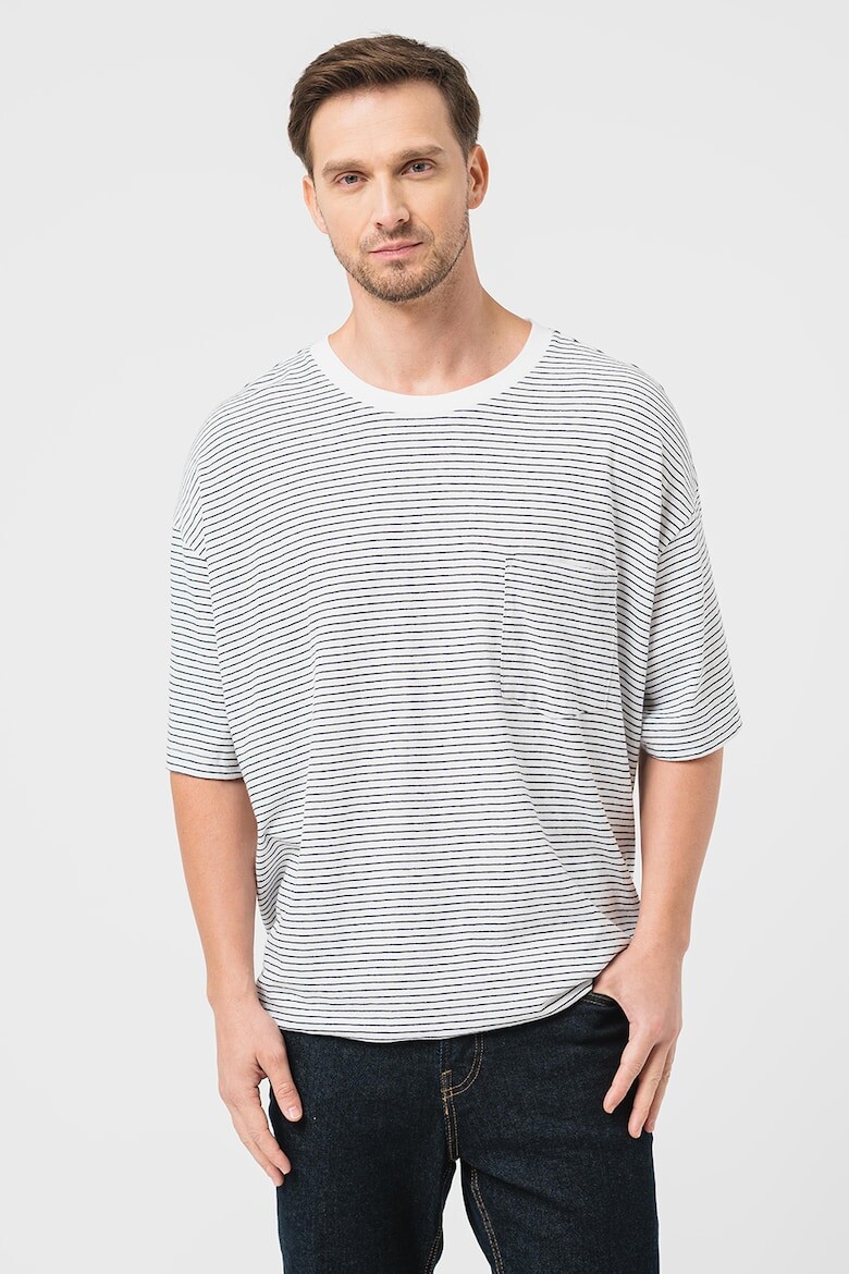 

Льняная футболка с заниженными рукавами Gap, белый