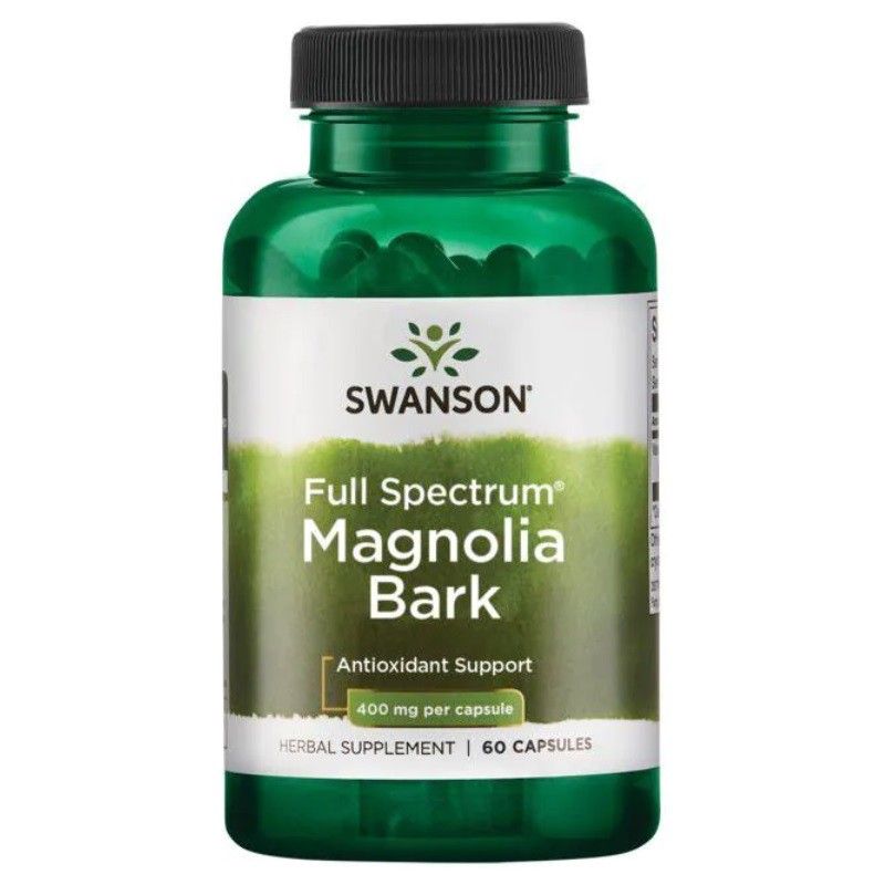Препарат, поддерживающий работу нервной системы и улучшающий память и концентрацию внимания Swanson Full Spectrum Magnolia Bark, 60 шт цена и фото