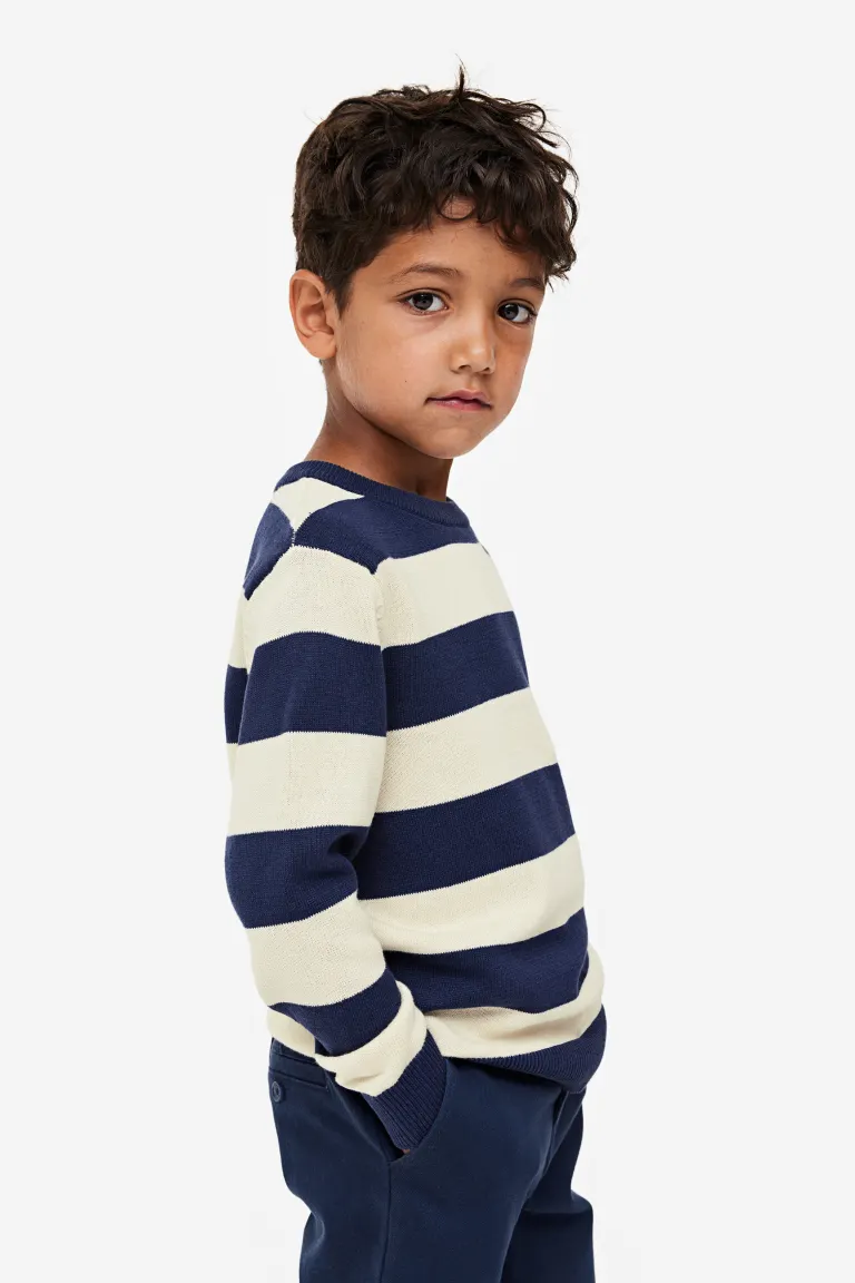 

Хлопковый свитер жаккардовой вязки H&M, синий