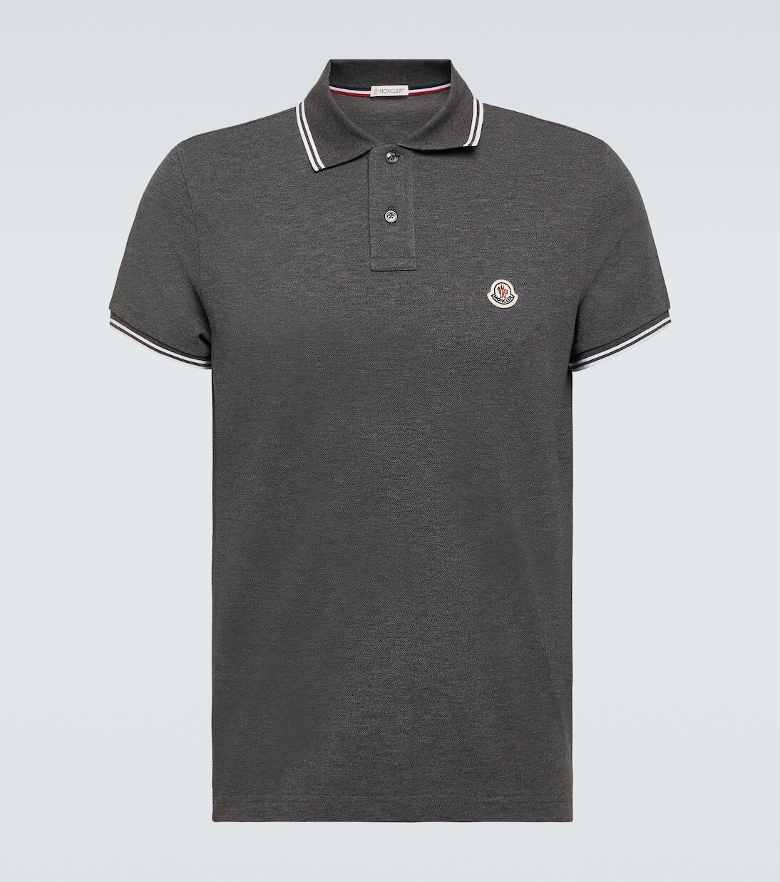 

Хлопковая рубашка-поло Moncler, серый