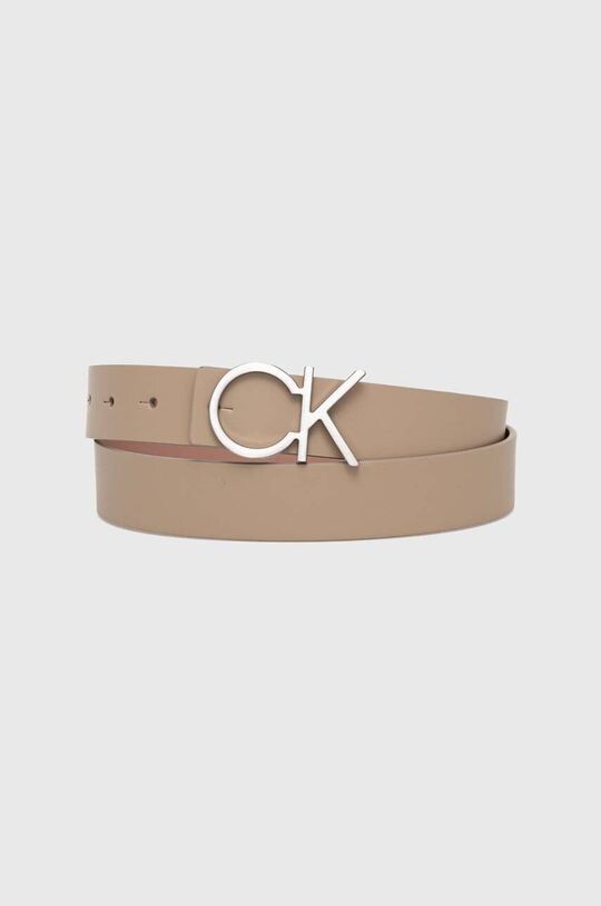 

Двусторонний кожаный ремень Calvin Klein, бежевый
