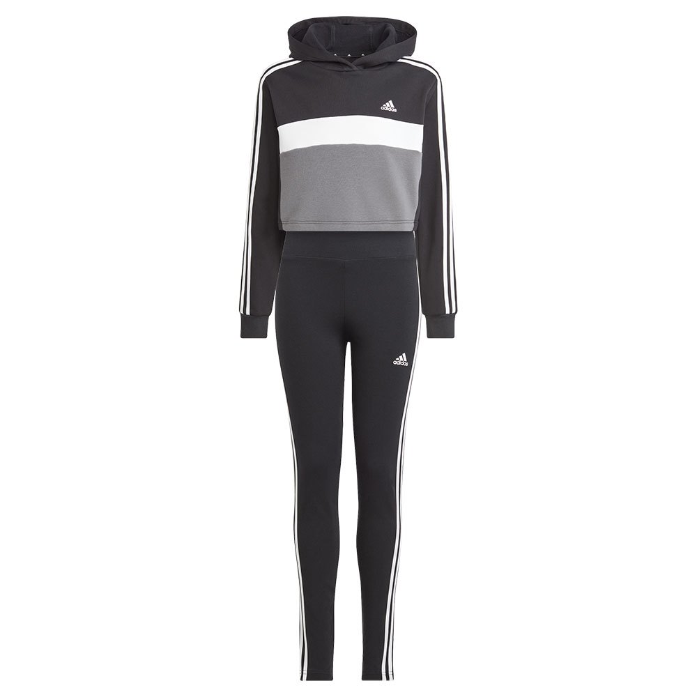 цена Спортивный костюм adidas Sportswear Tiberio 3 Stripes Colorblock Fleece, черный