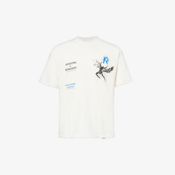 

Футболка icarus из хлопкового джерси с графичным принтом Represent, белый