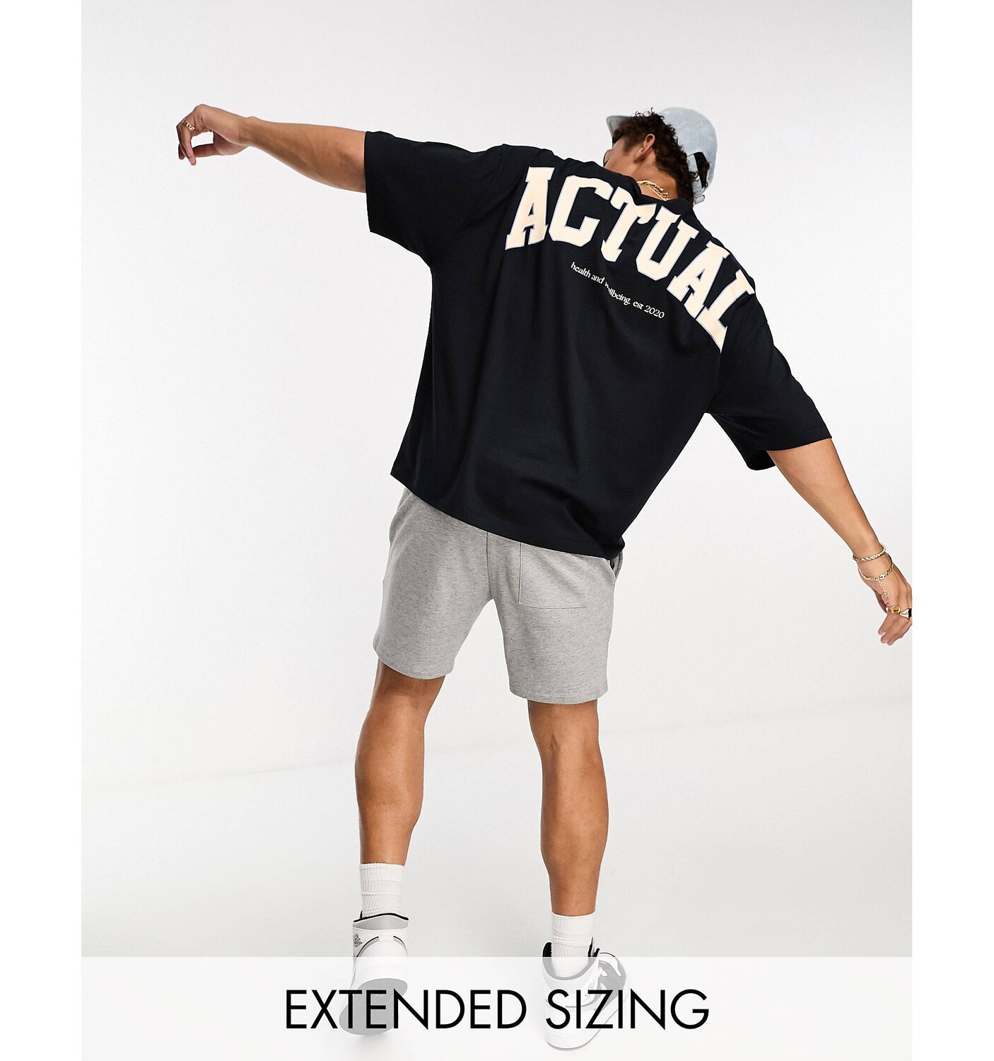 

Черная оверсайз-футболка с крупным логотипом на спине ASOS Actual ASOS DESIGN, Черный