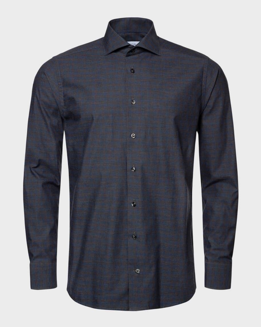 

Мужская классическая рубашка Modern Fit в меланжевую клетку Eton