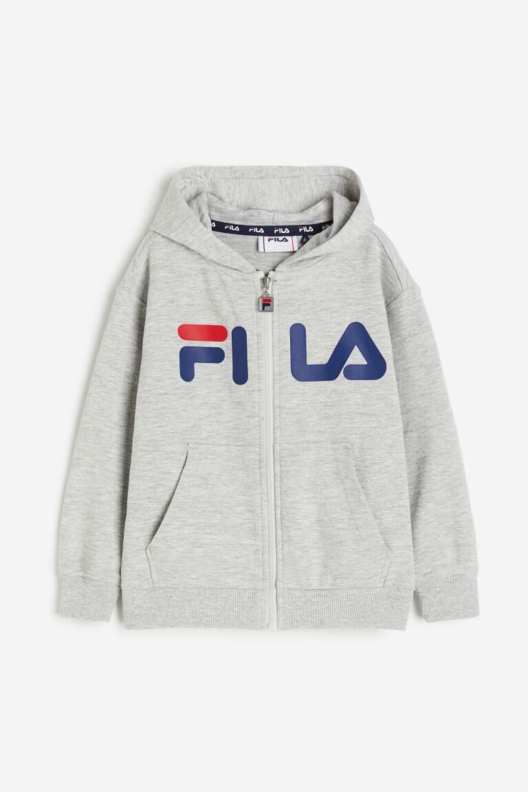 

Классическая толстовка на молнии с логотипом Bellows Fila, серый