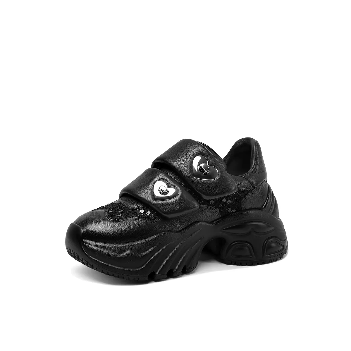 

Кроссовки женские толстые низкие Hoov, цвет Classic Black